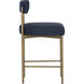 Seneca 36.5 inch Antique Brass / Arena Navy Counter Stool